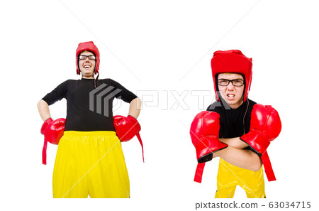 Funny boxer isolated on the white background Funny boxer isolated on the white background 63034715