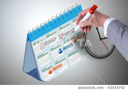 Business calendar concept with businessman 63034792
