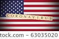 Letter Tiles Coronavirus On US Flag, 3d illustration 63035020
