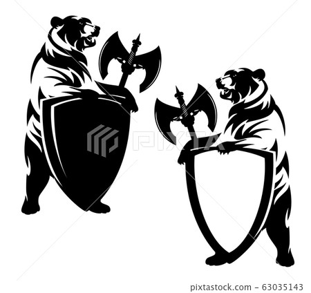 heraldry clipart bear black