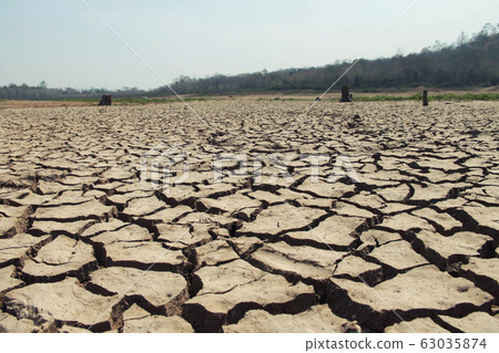 The drought land texture in Thailand. 63035874