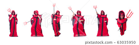 Man devil in red costume Man devil in red costume 63035950