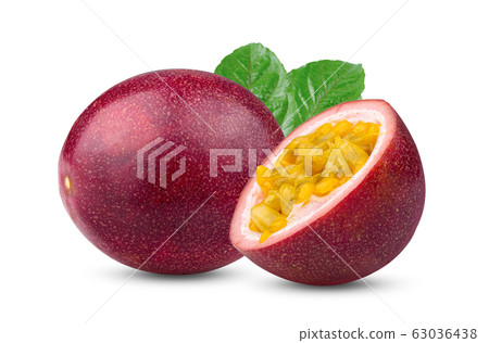 Passion fruit isolated on the white background. 63036438