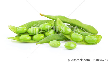 green soy beans isolated on white background green soy beans isolated on white background 63036737
