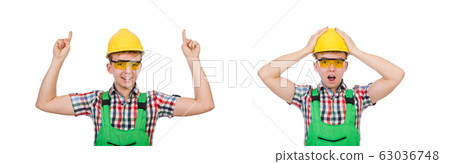 Industrial worker isolated on the white background Industrial worker isolated on the white background 63036748