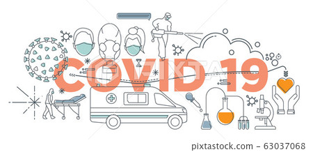 Hand drawn doodle epidemiology concept, Coronavirus disease COVID-19 infection vector medical illustration. Dangerous China pathogen respiratory influenza virus cells of Asian pandemic risk design. Hand drawn doodle epidemiology concept, Coronavirus disease COVID-19 infection vector medical illustration. Dangerous China pathogen respiratory influenza virus cells of Asian pandemic risk design. 63037068