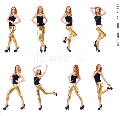 Young redhead girl in tight leggings 63037111