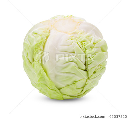 green cabbage on white background 63037220