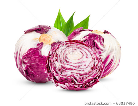 Radicchio red salad isolated on white Radicchio red salad isolated on white 63037490