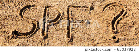 Sun protect factor concept. SPF word written on Sun protect factor concept. SPF word written on 63037928