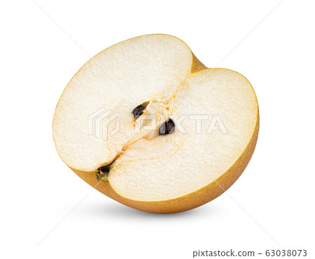 half snow pear isolated on white half snow pear isolated on white 63038073