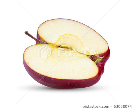 half red apple isolated on white 63038074