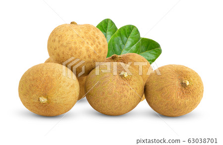 Longan with leaf isolated on white Longan with leaf isolated on white 63038701