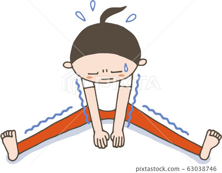 僵硬的年輕女子，向前彎曲 63038746