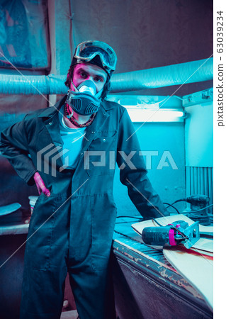 Skater in process of making his own skateboard, longboard - open business concept Skater in process of making his own skateboard, longboard - open business concept 63039234