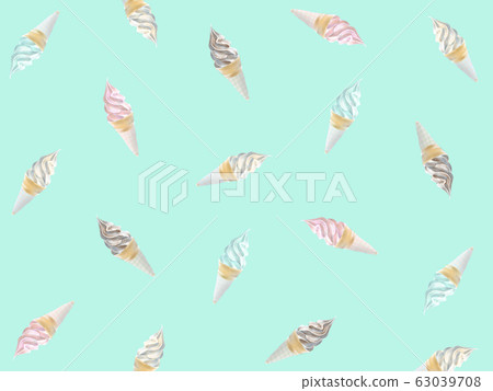 軟冰淇淋背景綠色 63039708