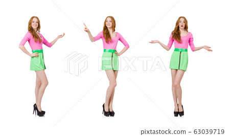 Woman isolated on the white background Woman isolated on the white background 63039719