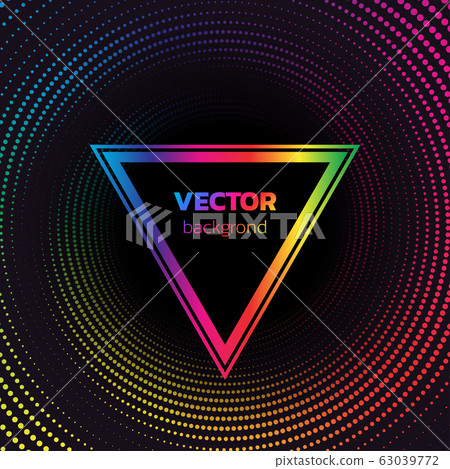 Rainbow Halftone dotted vortex triangle background. Abstract colorful vector illustration 63039772