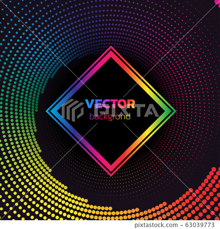 Rainbow Halftone dotted vortex square background. Abstract colorful vector illustration Rainbow Halftone dotted vortex square background. Abstract colorful vector illustration 63039773