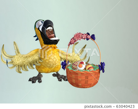 Easter scene of parrot bird with Easter eggs in... - Stock Illustration  [63040423] - PIXTA