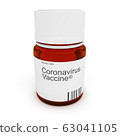 Bottle With Coronavirus Vaccine, 3d illustration 63041105