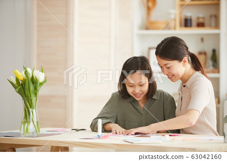 Happy Girls Making Card 63042160