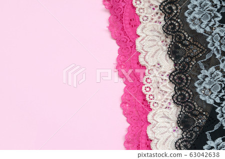 White, black and pink women underwear with lace on 63042638