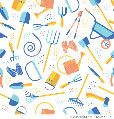 garden tools seamless background vector set illustration garden tools seamless background vector set illustration 63043487