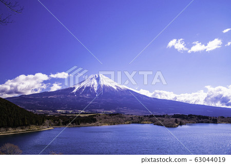 (Shizuoka Prefecture) Winter Mt. Fuji seen from Lake Tanuki / Observatory 63044019