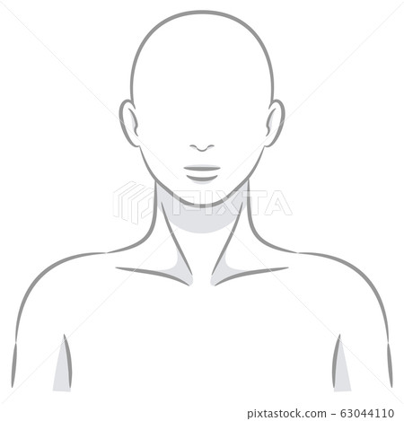 Human body front illustration material gray Human body front illustration material gray 63044110