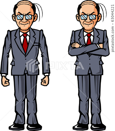 A man standing upright and arms folded A man standing upright and arms folded 63044221