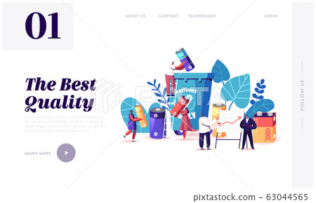 Battery Recycle Website Landing Page. People Put Batteries to Container, Disposal of Garbage, Clean Environment 63044565