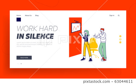 Joyful Managers Colleagues Celebrate Victory Website Landing Page. Cheerful Businesspeople Laughing and Applauding 63044611