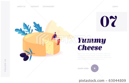 Dairy Culinary Production, Farm Organic Nutrition Website Landing Page. Gourmet Female Character 63044809