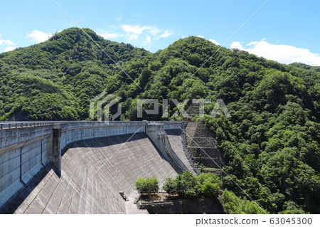 上野水壩 群馬縣上野村 照片素材 圖片 圖庫