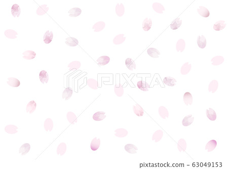 Watercolor Cherry Blossom Petals Background Stock Illustration