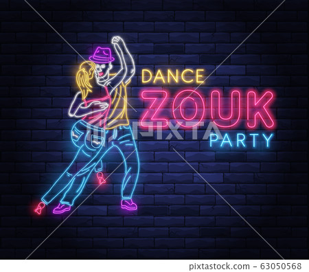 Zouk dance party colorful neon banner Zouk dance party colorful neon banner 63050568
