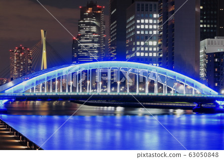 City night view Tokyo Edaibashi and Sumida River 63050848