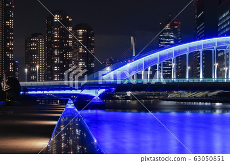 City night view Tokyo Edaibashi and Sumida River 63050851