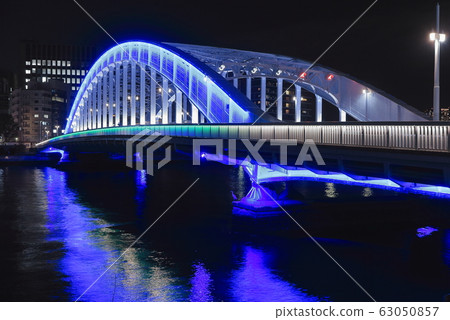 City night view Tokyo Edaibashi and Sumida River City night view Tokyo Edaibashi and Sumida River 63050857