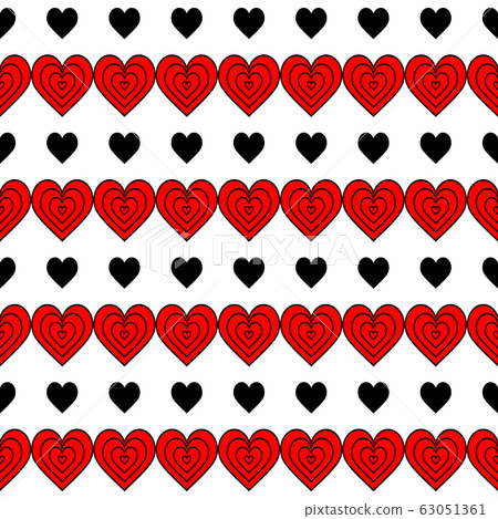 Seamless pattern of red and black hearts on a... - Stock Illustration ...