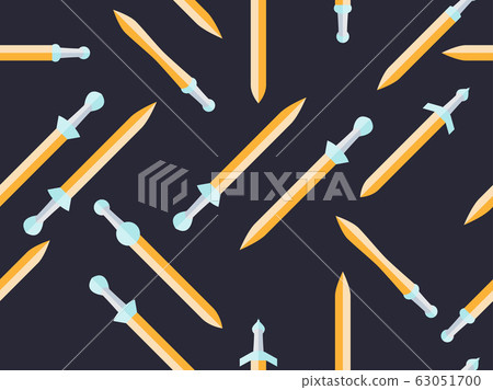 Swords seamless pattern. Sword icon in a flat Swords seamless pattern. Sword icon in a flat 63051700