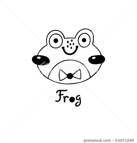 Avatar cute face frog portrait. Vector illustration in cartoon style 63051899