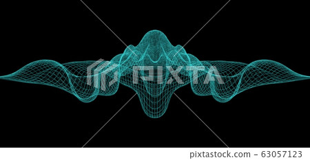 Wavy abstract background with wireframes. Minimalist technology presentation cover Wavy abstract background with wireframes. Minimalist technology presentation cover 63057123