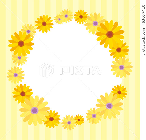 Cute african daisy wreath frame Cute african daisy wreath frame 63057410