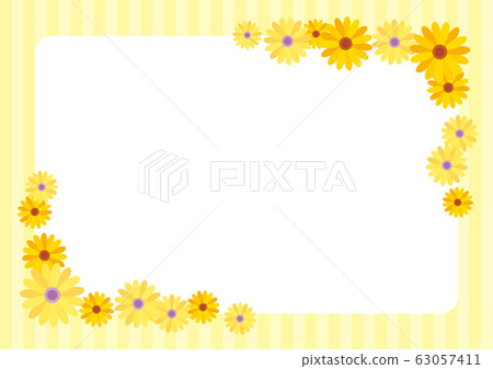 可愛的非洲雛菊花圈框架 63057411