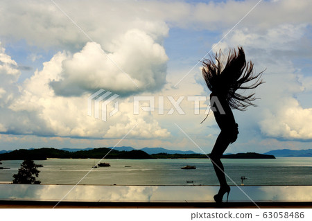 Silouette of Slim Shape Woman Fashion Post on 63058486