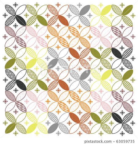 Japanese pattern cloisonne tie stamp style background material square 63059735