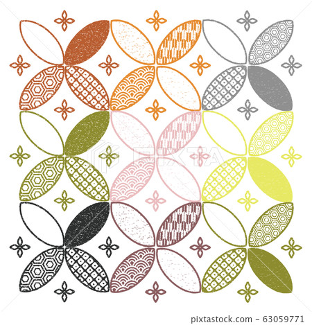 Japanese pattern Cloisonne tie stamp style background material 63059771