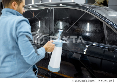 Preparing vehicle body before protective film apply Preparing vehicle body before protective film apply 63060561